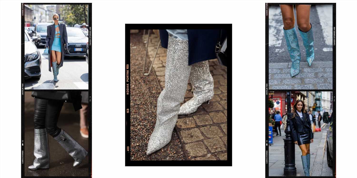 Botas glitter: la tendencia en zapatos de efecto joya