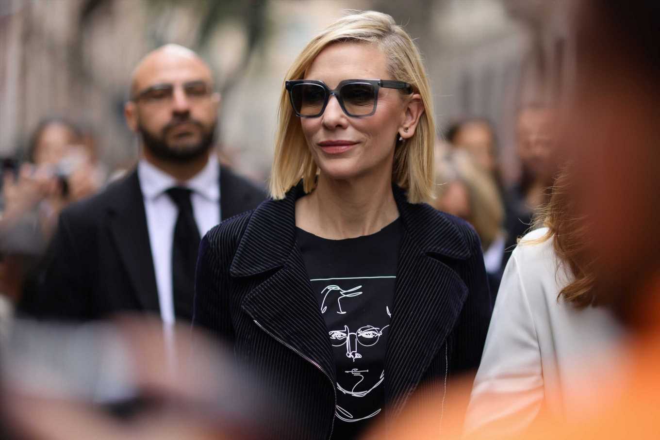 Zara tiene la versión asequible del traje de chaqueta denim de Cate Blanchett